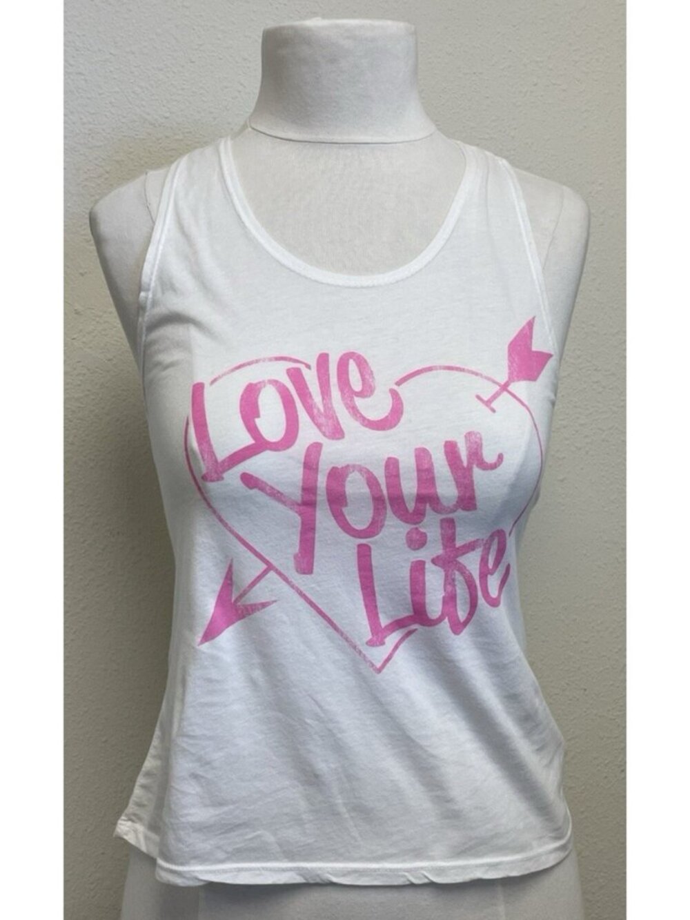 Rebel Yell White Graphic Muscle Tank Top Cropped Racerback Women’s Size M